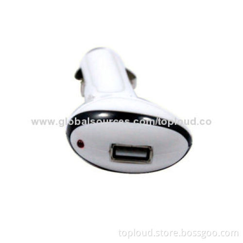 New Arrival Unique Design 5V/1A Car Chargers for Mobile Phones with 12-24V DC Input Voltage